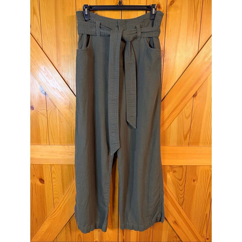GAP Olive Green Wide Leg Paperbag Waist Pants